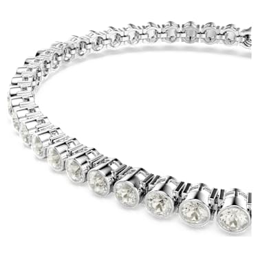 Imber Emily Tennis 手鏈, 圓形切割, 白色, 鍍白金色 - Swarovski, 5734279