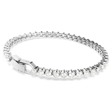 Imber Emily Tennis 手鏈, 圓形切割, 白色, 鍍白金色 - Swarovski, 5734279