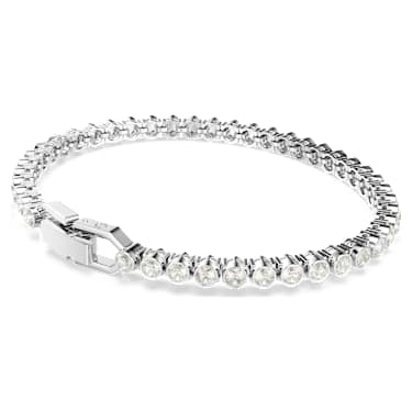 Imber Emily Tennis 手鏈, 圓形切割, 白色, 鍍白金色 - Swarovski, 5734279