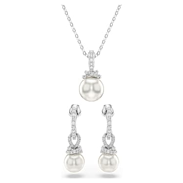 Originally set, Pavé, Crystal pearl, White, Rhodium plated - Swarovski, 5734280