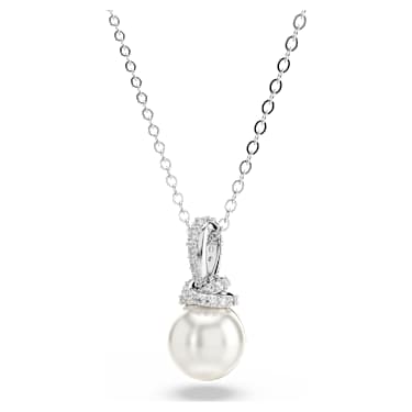Originally set, Pavé, Crystal pearl, White, Rhodium plated - Swarovski, 5734280