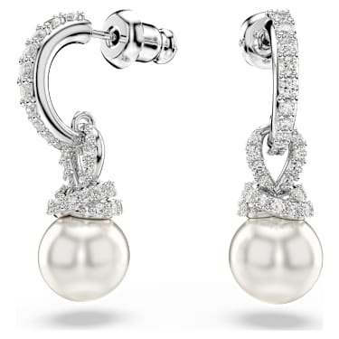 Originally set, Pavé, Crystal pearl, White, Rhodium plated - Swarovski, 5734280