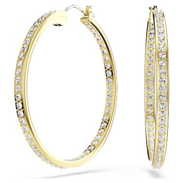 Sommerset hoop earrings, White, Gold-tone plated - Swarovski, 5734281