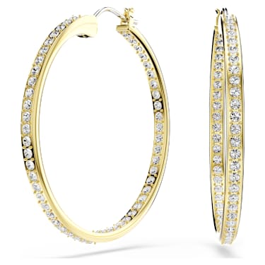 Sommerset hoop earrings, White, Gold-tone plated - Swarovski, 5734281