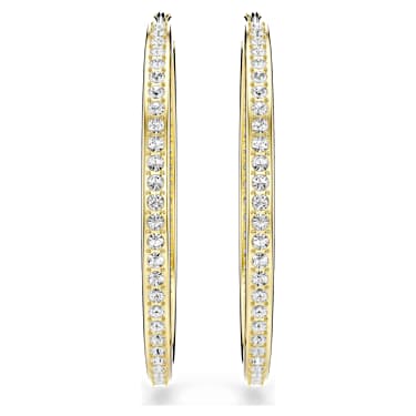 Sommerset hoop earrings, White, Gold-tone plated - Swarovski, 5734281