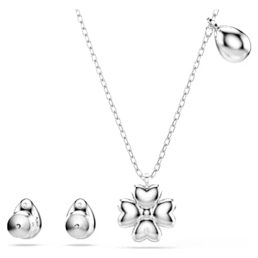 Symbolica set, Clover, Blue, Rhodium plated - Swarovski, 5734546