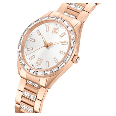 Matrix date ウォッチ, スイス製, メタルブレスレット, ローズゴールドカラー, ローズゴールドトーン仕上げ - Swarovski, 5734659