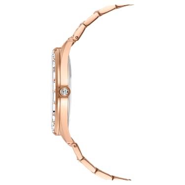 Montre Matrix date, Fabriqué en Suisse, Bracelet en métal, Ton or rose, Finition or rose - Swarovski, 5734659
