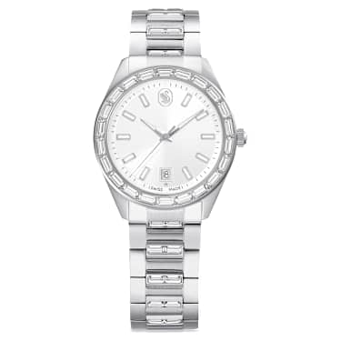 Matrix date 워치, 스위스 메이드, 메탈 브레이슬릿, 실버 톤, 스테인리스 스틸 - Swarovski, 5734665