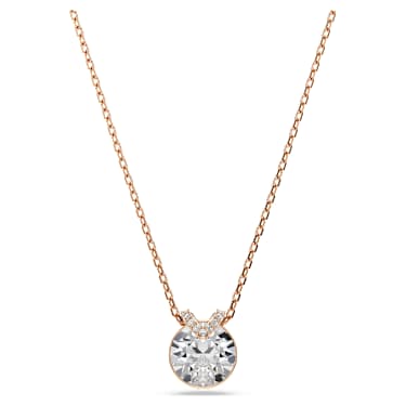 Bella V 套裝, 圓形切割, 白色, 鍍金（玫瑰金色飾面） - Swarovski, 5734674