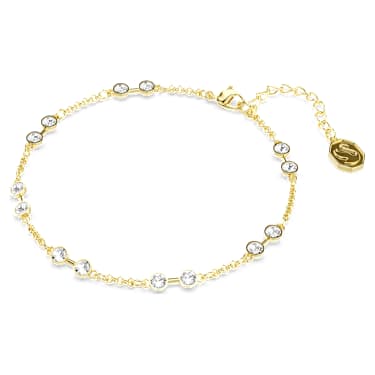 Swarovski Remix Collection strand, Round cut, White, Gold-tone plated - Swarovski, 5734677