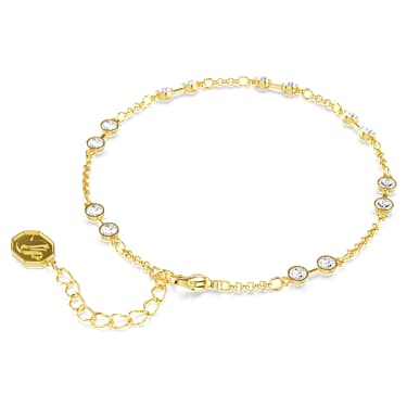 Swarovski Remix Collection strand, Round cut, White, Gold-tone plated - Swarovski, 5734677
