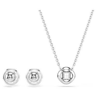 Una Angelic szett, Körmetszéses, Fehér, Ródium bevonattal - Swarovski, 5734678