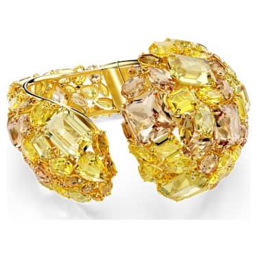 Gema cuff, Yellow, Gold-tone plated - Swarovski, 5734986