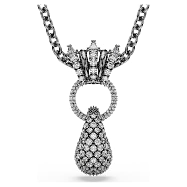 Sublima pendant, Mixed cuts, White, Ruthenium plated - Swarovski, 5735224