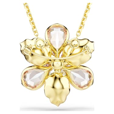 Idyllia pendant and brooch, Mixed cuts, Flower, Multicolored, 18K gold finish - Swarovski, 5735227