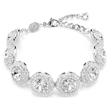 Una Angelic bracelet, White, Rhodium plated - Swarovski, 5735343