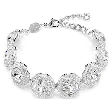 Una Angelic bracelet, White, Rhodium plated - Swarovski, 5735343