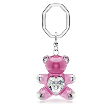 Porte-clés Teddy, Ours, Rose, Métal rhodié - Swarovski, 5735365