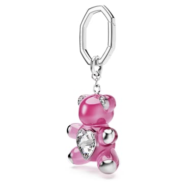 Porte-clés Teddy, Ours, Rose, Métal rhodié - Swarovski, 5735365