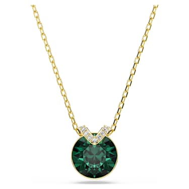 Colgante Bella V, Talla redonda, Verde, Baño tono oro - Swarovski, 5735387