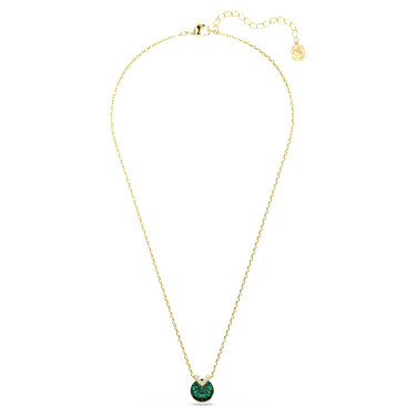 Bella V pendant, Round cut, Green, 18K gold finish - Swarovski, 5735387