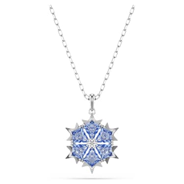 Colgante Magic, Copo de nieve, Azul, Baño de rodio - Swarovski, 5735399