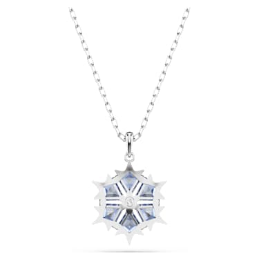 Colgante Magic, Copo de nieve, Azul, Baño de rodio - Swarovski, 5735399