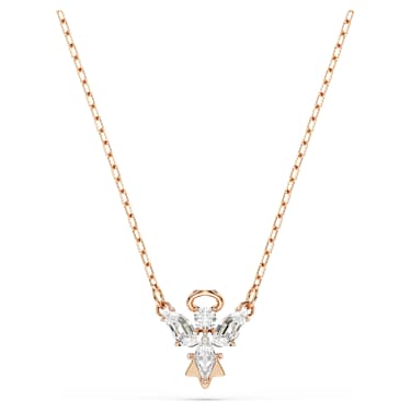 Colier Magic, Înger, Alb, Finisaj din aur roz de 18k - Swarovski, 5735417