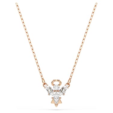 Magic ketting, Engel, Wit, Roségoudkleurige toplaag - Swarovski, 5735417