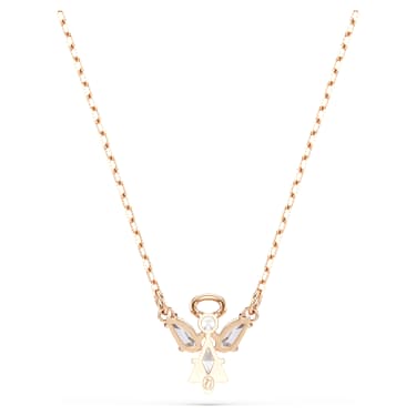 Magic ketting, Engel, Wit, Roségoudkleurige toplaag - Swarovski, 5735417