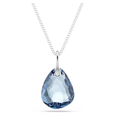 Pendentif Galet, Bleu, Métal rhodié - Swarovski, 5735418