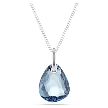 Pendentif Galet, Bleu, Métal rhodié - Swarovski, 5735418