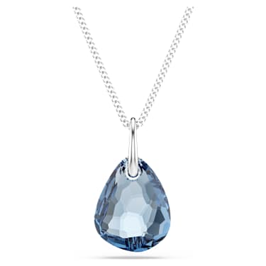 Pendentif Galet, Bleu, Métal rhodié - Swarovski, 5735418