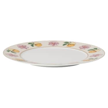 Idyllia dinner plate, Porcelain, Crystal print motif, Lily citron, Multicolored - Swarovski, 5735517
