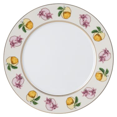 Idyllia dessert plate, Porcelain, Crystal print motif, lily citron, Multicoloured - Swarovski, 5735518