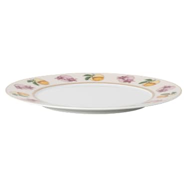 Idyllia dessert plate, Porcelain, Crystal print motif, Lily citron, Multicolored - Swarovski, 5735518