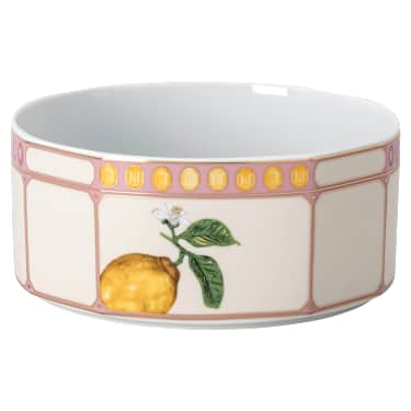 Bol Idyllia, Porcelana, Motivo de impresión de cristal, limón, Pequeño, Multicolor - Swarovski, 5735522