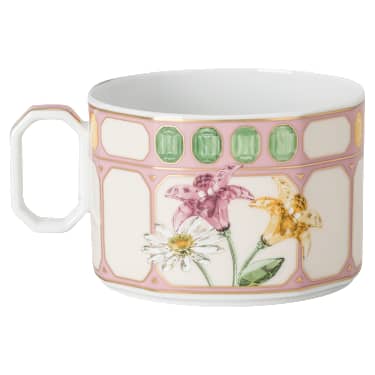 Idyllia teacup with saucer, Porcelain, Crystal print motif, bouquet, Multicoloured - Swarovski, 5735524