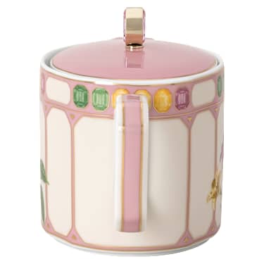 Idyllia teapot, Porcelain, Crystal print motif, Flycatcher, Small, Multicolored - Swarovski, 5735526