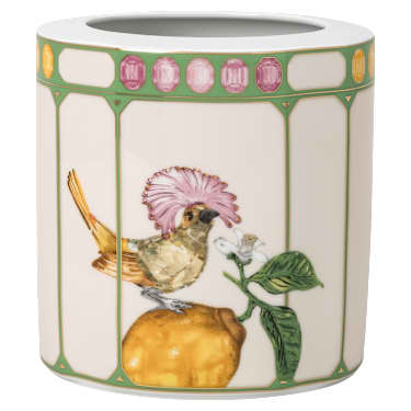 Idyllia แจกัน, เครื่องเคลือบพอร์ซเลน, ลายพิมพ์คริสตัล, นกฟลายแคชเชอร์, ขนาดกลาง, หลากสี - Swarovski, 5735528