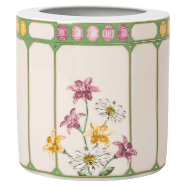 Idyllia Vase, Porzellan, Kristallines Printmotiv, Kronenbekarde, Mittelgroß, Mehrfarbig - Swarovski, 5735528