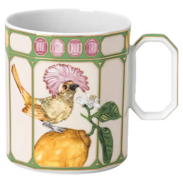 Idyllia Tasse, Porzellan, Kristallines Printmotiv, Kronenbekarde, Grün - Swarovski, 5735534