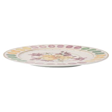 Idyllia service plate, Porcelain, Crystal print motif, bouquet, Multicoloured - Swarovski, 5735539