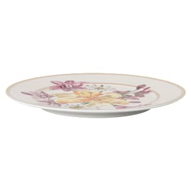 Idyllia bread plate, Porcelain, Crystal print motif, Bouquet, Multicolored - Swarovski, 5735550