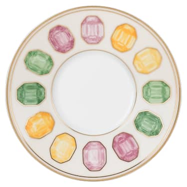 Idyllia espresso cup with saucer, Porcelain, Crystal print motif, citron, Multicoloured - Swarovski, 5735626