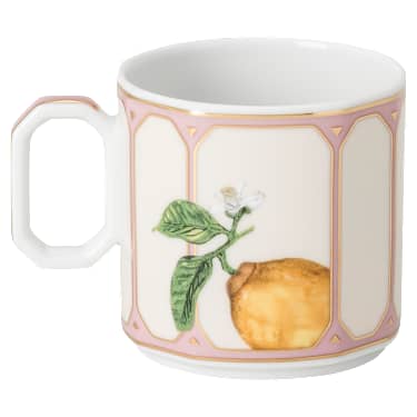 Idyllia espresso cup with saucer, Porcelain, Crystal print motif, citron, Multicoloured - Swarovski, 5735626