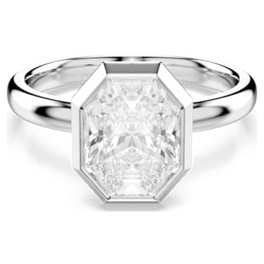 Octagon bezel ring, Lab-grown diamonds 2.0 ct tw, Octagon shape, 18K white gold - Swarovski, 5735712