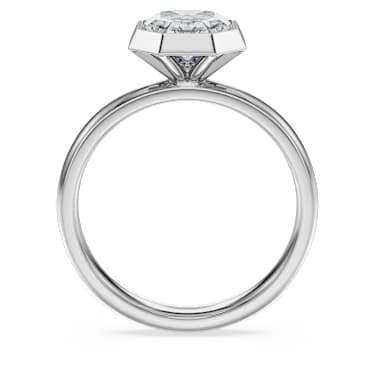 Octagon bezel ring, Lab-grown diamonds 2.0 ct tw, Octagon shape, 18K white gold - Swarovski, 5735712