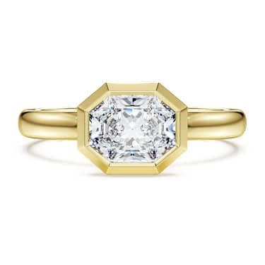 Eternity bezel ring, Lab-grown diamonds 1.0 ct tw, Octagon shape, 18K yellow gold - Swarovski, 5735717